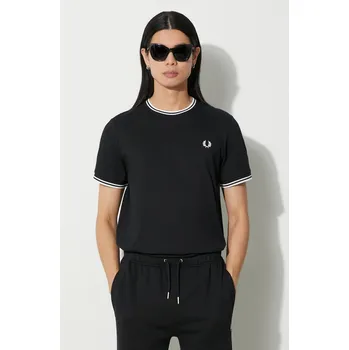 Pánské tričko Bavlněné tričko Fred Perry černá barva, s aplikací, M1588.102, L, 99X