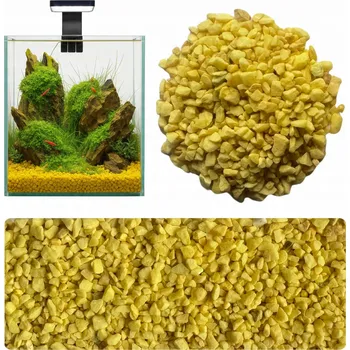 Dekorace do akvária Stelivo barevný okrasný do AKVÁRIA štěrk akvarijní ŽLUTÝ 0,5kg
