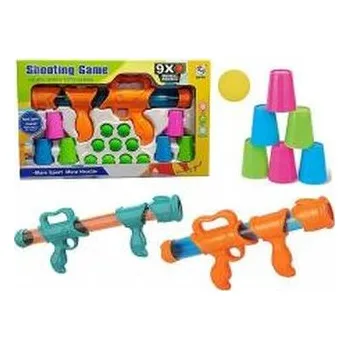 Karabin na piłeczki, z zestawem kubeczków...