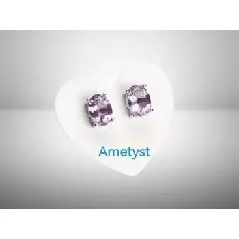 Náušnice Ametystové naušnice fazetované oválky 5x7 s ocelí
