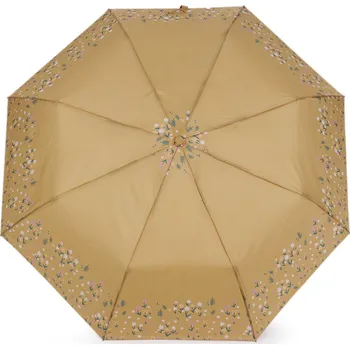 Deštník Dámský skládací vystřelovací deštník, barva 5 béžová tm.