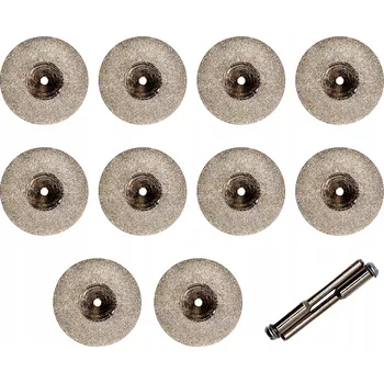 Brusný kotouč DIAMANTOVÝ KOTOUČ 50mm PRO MINIBRUSKU DREMEL, 10 KOTOUČŮ + 2 TRNY