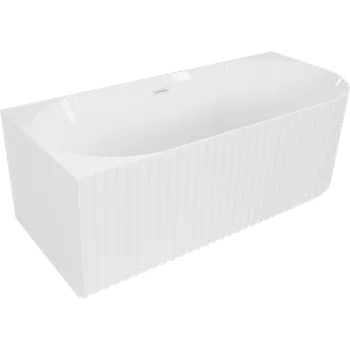 Vana Mexen Gia volně stojící rohová vana rýhovaná levá 170 x 80 cm, bílý lesk, bílý přepad - 52701708000L-20 Volně stojící vany