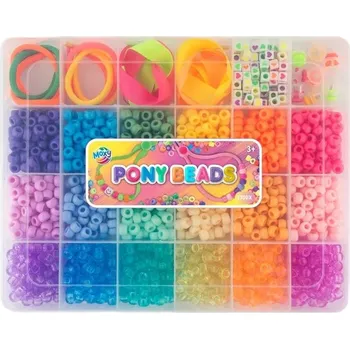 Dětské navlékací korálky Creative Craft Group Plastové korálky navlékací v plastové krabičce (1400ks) mix barev