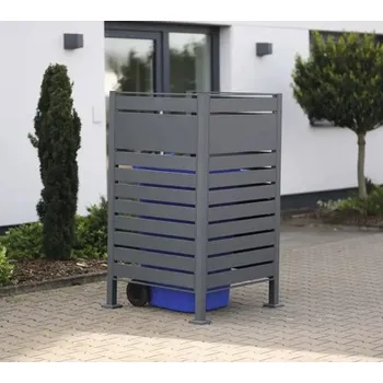 Zahradní úložný box Přístřešek na popelnice WESTMANN Planum 1 plechový 90 x 90 x 150 cm antracit