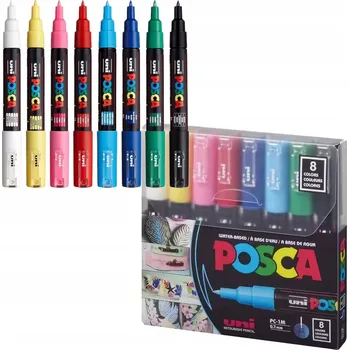 Dekorativní fix Uni Posca vícebarevný, 8 ks