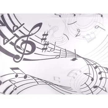 Bavlněná látka / plátno noty Varianta: bílá šedá, Balení: 1 m