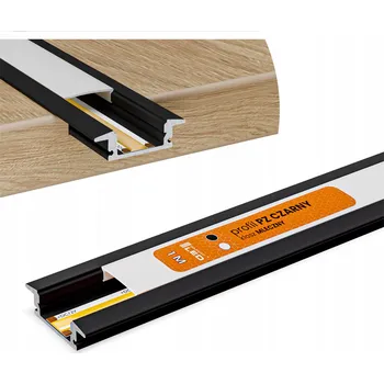 LED páska LED profil pro PÁSEK Černý + KRYT Mléčný