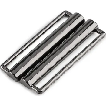 Kovová spona na kabáty, bundy, průvlek 38 mm, barva 2 nikl černý