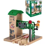 BRIO DŘEVO Signální stanice s výhybkou doplněk k vláčkodráze