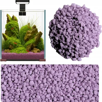 Dekorace do akvária Stelivo barevný okrasný do AKVÁRIA štěrk akvarijní FIALOVÝ 0,5kg