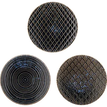 Talíř Bloomingville, Elanor snídaňové talíře 21 cm, černo-zlaté, 3 ks - Formadore