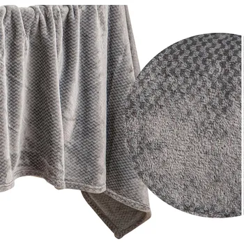 deka Deka z Mikrovlákna Plyšová Jemná Mřížka Pled Willy 70x150 Grafitová