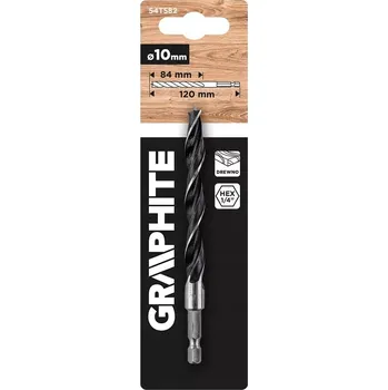 Vrták Šestihranný Vrták do dřeva 10,0 mm, 120 mm GRAPHITE 54T582