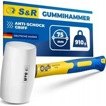Kladivo GUMOVÁ KLADIVO BÍLÉ S RUKOJETÍ 910 G, 75 MM.