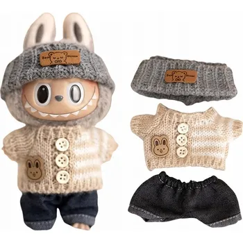 Doplněk pro panenku Oblečení pro panenky, příslušenství, vhodné pro panenky Labubu o velikosti 15 cm až 17 cm, hnědé