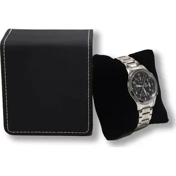 Box na hodinky Dárková krabička na hodinky Černá s bílým prošitím