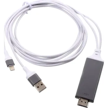 Video kabel Propojovací kabel Lightning - HDMI včetně USB konektoru pro Apple iPhone / iPad a další zařízení - 2m - bílý