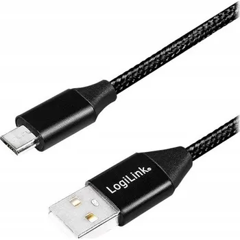 Datový kabel Kabel Logilink USB - microUSB typ B, 0,3 m, černý