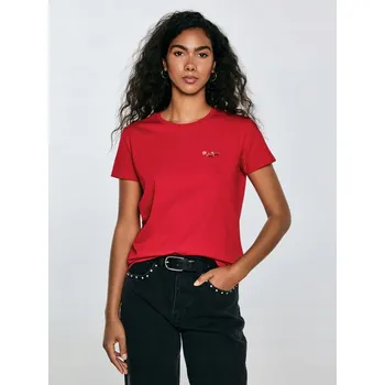Dámské tričko BIG STAR Dámské TRIČKO s výšivkou na hrudi červené LIDIA 603 L