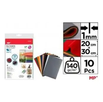 Set školních potřeb Filc dekoracyjny 20x30cm 140g 10 kolorów