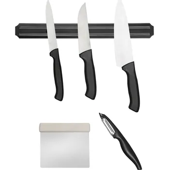 Kuchyňský nůž G.Gastro (6 pieces) Kitchen Knife Set – Stainless Steel - Peeler & Scraper - 38 cm Magnetic Knife Bar