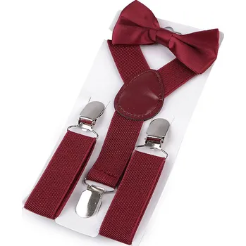 Kšandy Dětská sada šle a motýlek, malé, 5 bordó sv.