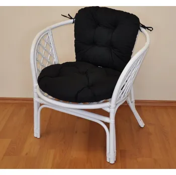 Axin Trading s.r.o. Ratanové křeslo Bahama bílé polstr černý kepr