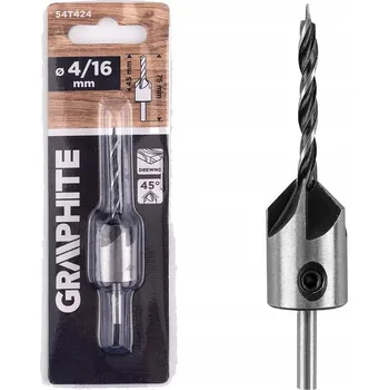 Vrták VRTÁK DO DŘEVA S PŘEDVRTÁKEM A ZÁHLUBNÍKEM 4 mm/16 mm GRAPHITE 54T424