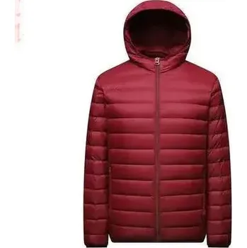 Pánská softshellová bunda ultralehká zateplená bunda se stojáčkem Velikost: M, Barva (Varianta): Wine red Hooded