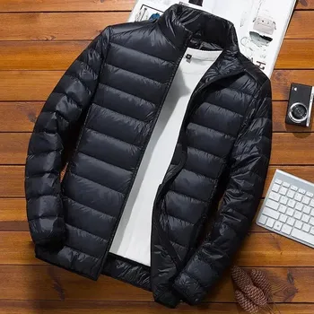 Pánská bunda ultralehká zateplená bunda se stojáčkem Velikost: ONE SIZE, Barva (Varianta): Black [collar style]]