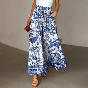 Dámské kalhoty Dámské květinové kalhoty s vysokým pasem Velikost: M, Barva (Varianta): barva 3