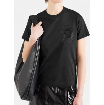 Dámské tričko Dámské černé triko Karl Lagerfeld - Velikost S, Barva Černá 56282 246W1720