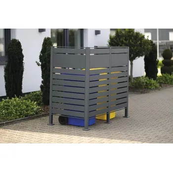 Zahradní úložný box Přístřešek na popelnice WESTMANN Planum 2 plechový 170 x 90 x 150 cm antracit