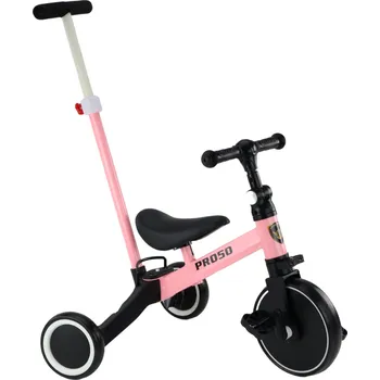 Dětská tříkolka LEAN Trike PRO50 Tříkolka S Vodicí Tyčí Růžová