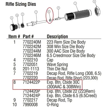 Příslušenství pro sportovní střelbu Expander Button Carbide 30 Cal. for Lyman Pro Dies