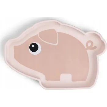 dětská jídelní sada Talířek Done By Deer růžový silikonový