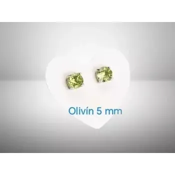 Náušnice Olivínové náušnice 5 mm – fazetované kameny v chirurgické oceli