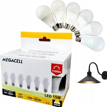 Žárovka Sada 6x LED žárovka E27 A65 15W 3000K 1500lm = 90W Teplá bílá