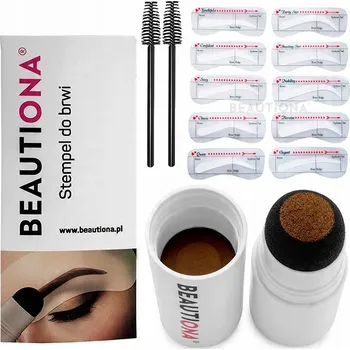 Tužka na obočí SADA RAZÍTKO PUDR NA OBOČÍ DARK BROWN + ŠABLONY