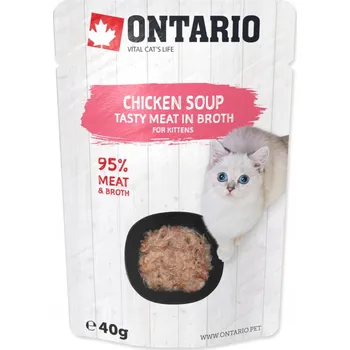 Krmivo pro kočku ONTARIO SOUP KITTEN CHICKEN VEGETABLES 40G POLÉVKA
