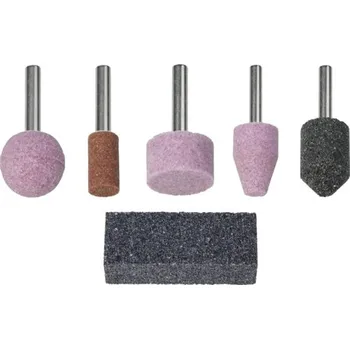 Brusná keramická tělíska Wolfcraft stopka 6mm set 5ks + ruční brus