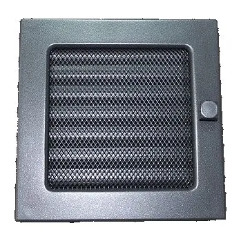 Větrací mřížka Lakovaná krbová mřížka s rámečkem a síťovinou uzaviratelná 170x170 grafit