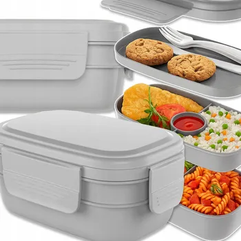 Svačinový box OBĚDOVÝ BOX KRABIČKA S VZDUCHOTĚSNÝMI PŘIHRÁDKAMI PRO DOSPĚLÉ DĚTI