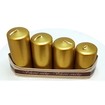 Svíčka Adventní sada 4 svíček "Zlatá" 4 ks 4 cm Zlatá