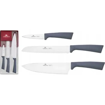 SADA Nožů GERLACH SMART GREY: NŮŽ ŠÉFKUCHAŘE, NA ZELENINU, NA CHLÉB