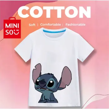 Dětské bavlněné tričko s potiskem Lilo & Stitch - různé barvy (vzor DNS 12) Barva: bílá (DSN-12), Velikost: 130