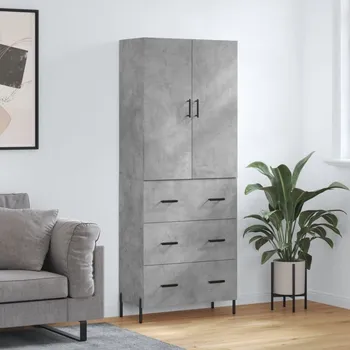 Příborník do zásuvky vidaXL Skříň highboard 69,5 x 34 x 180 cm kompozitní dřevo [3195852] Barva: Betonová šedá