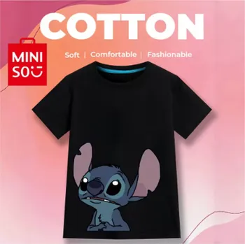 Dívčí tričko Dětské bavlněné tričko s potiskem Lilo & Stitch - různé barvy (vzor DNS 12) Barva: černá (DSN-12), Velikost: 110