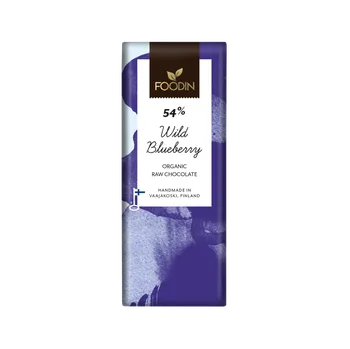 Čokoláda Foodin Raw vegan čokoláda s lesními borůvkami 54 % bio, 40 g